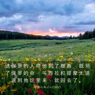 Picture 03 - 使 徒 行 传 17:15 CUVS - 送 保 罗 的 人 带 他 到 了 雅 典 ， - Bible Verse Picture