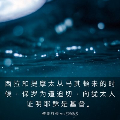 Picture 03 - 使 徒 行 传 18:5 CUVS - 西 拉 和 提 摩 太 从 马 其 顿 来 的 - Bible Verse Picture