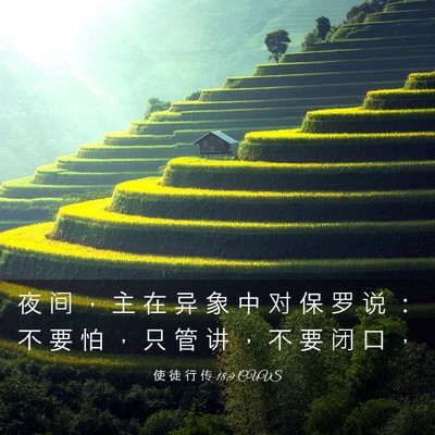 Picture 03 - 使 徒 行 传 18:9 CUVS - 夜 间 ， 主 在 异 象 中 对 保 罗 说 - Bible Verse Picture