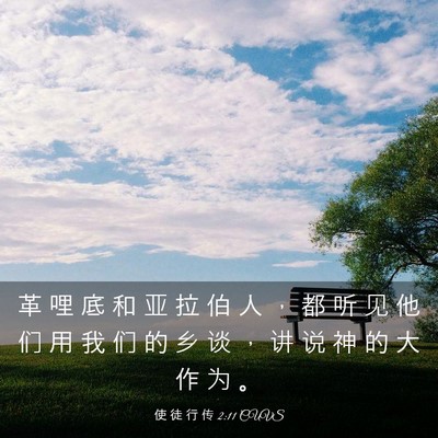 Picture 03 - 使 徒 行 传 2:11 CUVS - 革 哩 底 和 亚 拉 伯 人 ， 都 听 见 - Bible Verse Picture