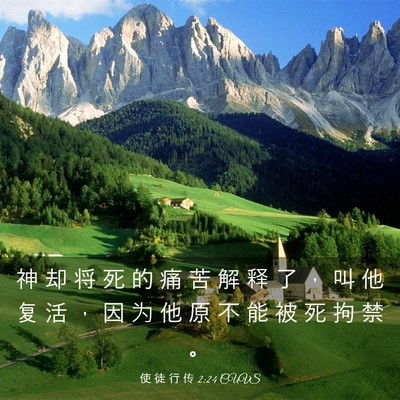 Picture 03 - 使 徒 行 传 2:24 CUVS - 神 却 将 死 的 痛 苦 解 释 了 ， 叫 - Bible Verse Picture