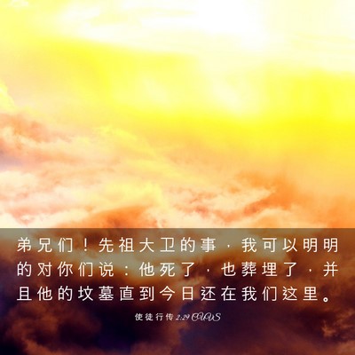 Picture 03 - 使 徒 行 传 2:29 CUVS - 弟 兄 们 ！ 先 祖 大 卫 的 事 ， 我 - Bible Verse Picture