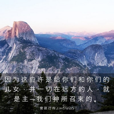 Picture 03 - 使 徒 行 传 2:39 CUVS - 因 为 这 应 许 是 给 你 们 和 你 们 - Bible Verse Picture