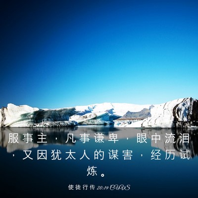 Picture 03 - 使 徒 行 传 20:19 CUVS - 服 事 主 ， 凡 事 谦 卑 ， 眼 中 流 - Bible Verse Picture