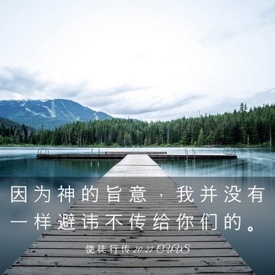 Picture 03 - 使 徒 行 传 20:27 CUVS - 因 为 神 的 旨 意 ， 我 并 没 有 一 - Bible Verse Picture