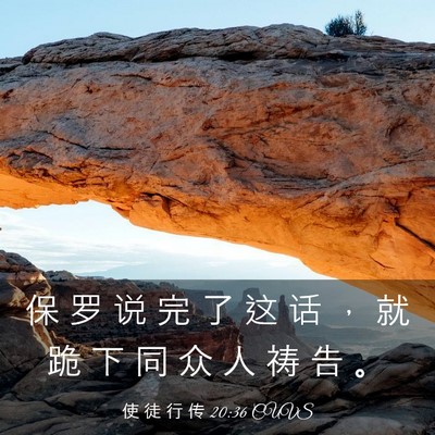 Picture 03 - 使 徒 行 传 20:36 CUVS - 保 罗 说 完 了 这 话 ， 就 跪 下 同 - Bible Verse Picture