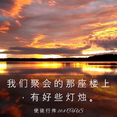 Picture 03 - 使 徒 行 传 20:8 CUVS - 我 们 聚 会 的 那 座 楼 上 ， 有 好 - Bible Verse Picture