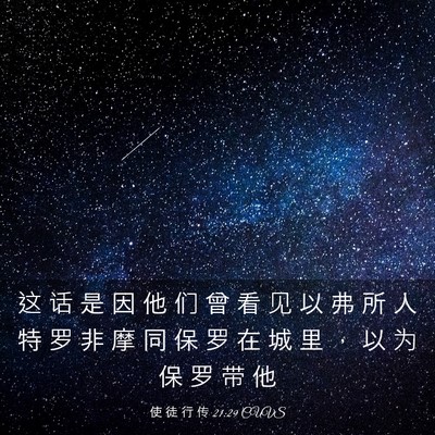 Picture 03 - 使 徒 行 传 21:29 CUVS - 这 话 是 因 他 们 曾 看 见 以 弗 所 - Bible Verse Picture