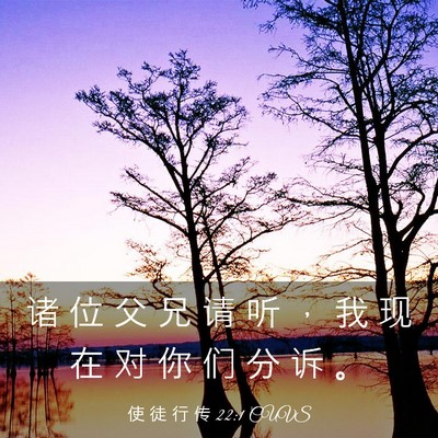 Picture 03 - 使 徒 行 传 22:1 CUVS - 诸 位 父 兄 请 听 ， 我 现 在 对 你 - Bible Verse Picture