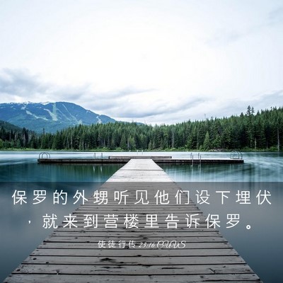 Picture 03 - 使 徒 行 传 23:16 CUVS - 保 罗 的 外 甥 听 见 他 们 设 下 埋 - Bible Verse Picture