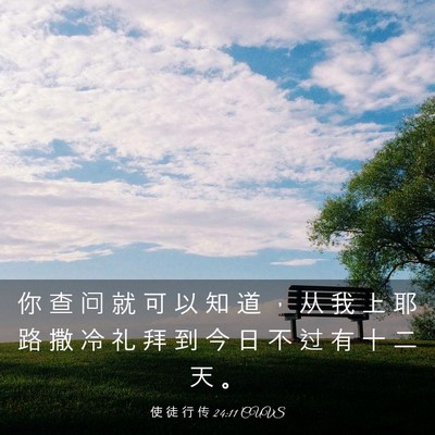 Picture 03 - 使 徒 行 传 24:11 CUVS - 你 查 问 就 可 以 知 道 ， 从 我 上 - Bible Verse Picture