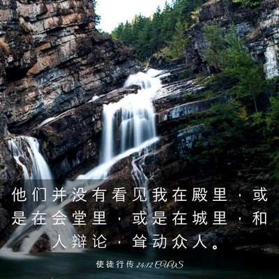 Picture 03 - 使 徒 行 传 24:12 CUVS - 他 们 并 没 有 看 见 我 在 殿 里 ， - Bible Verse Picture