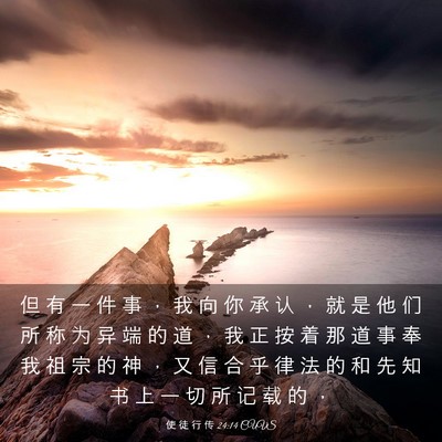 Picture 03 - 使 徒 行 传 24:14 CUVS - 但 有 一 件 事 ， 我 向 你 承 认 ， - Bible Verse Picture
