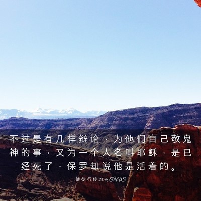 Picture 03 - 使 徒 行 传 25:19 CUVS - 不 过 是 有 几 样 辩 论 ， 为 他 们 - Bible Verse Picture