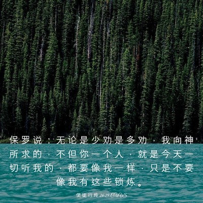 Picture 03 - 使 徒 行 传 26:29 CUVS - 保 罗 说 ： 无 论 是 少 劝 是 多 劝 - Bible Verse Picture