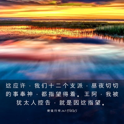 Picture 03 - 使 徒 行 传 26:7 CUVS - 这 应 许 ， 我 们 十 二 个 支 派 ， - Bible Verse Picture