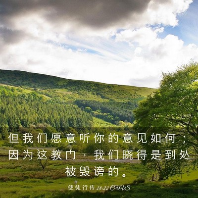 Picture 03 - 使 徒 行 传 28:22 CUVS - 但 我 们 愿 意 听 你 的 意 见 如 何 - Bible Verse Picture