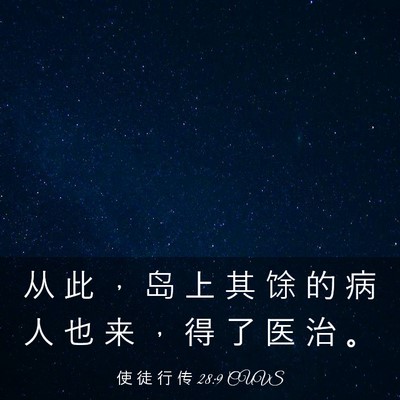Picture 03 - 使 徒 行 传 28:9 CUVS - 从 此 ， 岛 上 其 馀 的 病 人 也 来 - Bible Verse Picture