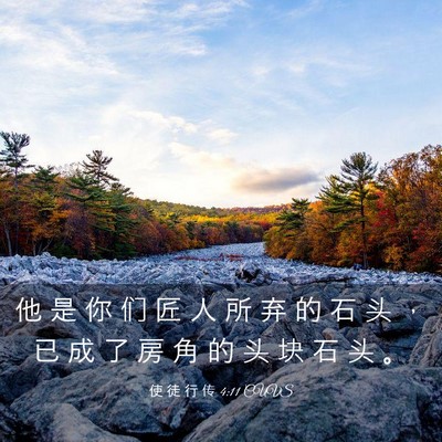 Picture 03 - 使 徒 行 传 4:11 CUVS - 他 是 你 们 匠 人 所 弃 的 石 头 ， - Bible Verse Picture
