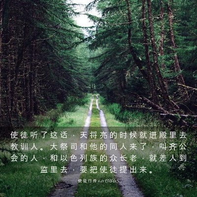 Picture 03 - 使 徒 行 传 5:21 CUVS - 使 徒 听 了 这 话 ， 天 将 亮 的 时 - Bible Verse Picture