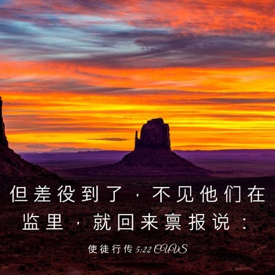 Picture 03 - 使 徒 行 传 5:22 CUVS - 但 差 役 到 了 ， 不 见 他 们 在 监 - Bible Verse Picture