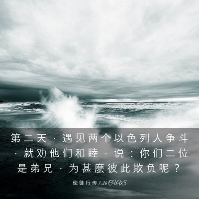 Picture 03 - 使 徒 行 传 7:26 CUVS - 第 二 天 ， 遇 见 两 个 以 色 列 人 - Bible Verse Picture