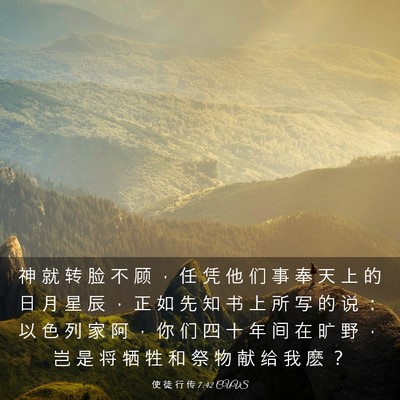 Picture 03 - 使 徒 行 传 7:42 CUVS - 神 就 转 脸 不 顾 ， 任 凭 他 们 事 - Bible Verse Picture