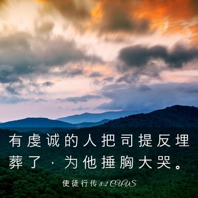 Picture 03 - 使 徒 行 传 8:2 CUVS - 有 虔 诚 的 人 把 司 提 反 埋 葬 了 - Bible Verse Picture