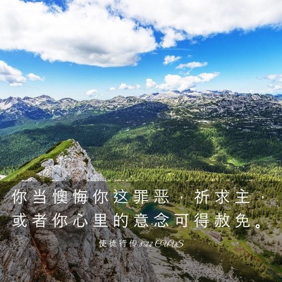 Picture 03 - 使 徒 行 传 8:22 CUVS - 你 当 懊 悔 你 这 罪 恶 ， 祈 求 主 - Bible Verse Picture