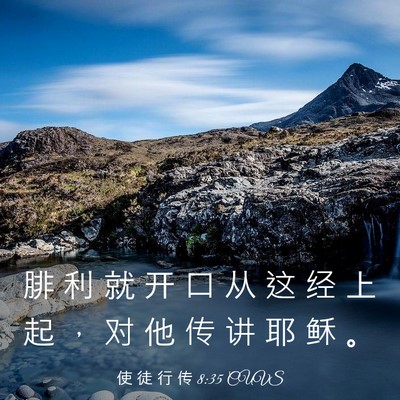 Picture 03 - 使 徒 行 传 8:35 CUVS - 腓 利 就 开 口 从 这 经 上 起 ， 对 - Bible Verse Picture