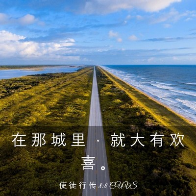 Picture 03 - 使 徒 行 传 8:8 CUVS - 在 那 城 里 ， 就 大 有 欢 喜 - Bible Verse Picture