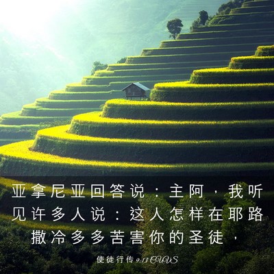 Picture 03 - 使 徒 行 传 9:13 CUVS - 亚 拿 尼 亚 回 答 说 ： 主 阿 ， 我 - Bible Verse Picture