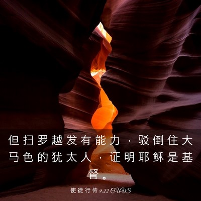 Picture 03 - 使 徒 行 传 9:22 CUVS - 但 扫 罗 越 发 有 能 力 ， 驳 倒 住 - Bible Verse Picture