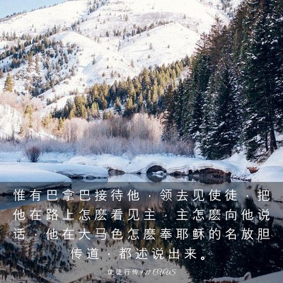 Picture 03 - 使 徒 行 传 9:27 CUVS - 惟 有 巴 拿 巴 接 待 他 ， 领 去 见 - Bible Verse Picture