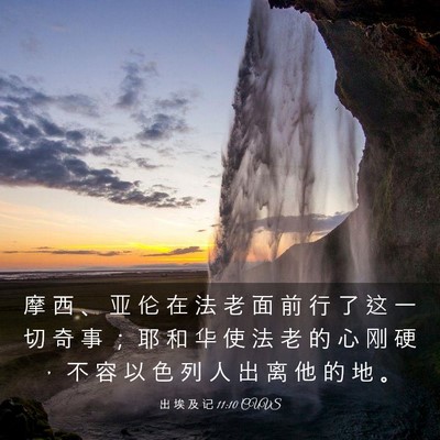 Picture 03 - 出 埃 及 记 11:10 CUVS - 摩 西 、 亚 伦 在 法 老 面 前 行 了 - Bible Verse Picture