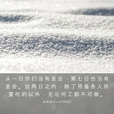 Picture 03 - 出 埃 及 记 12:16 CUVS - 头 一 日 你 们 当 有 圣 会 ， 第 七 - Bible Verse Picture