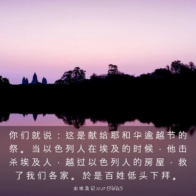 Picture 03 - 出 埃 及 记 12:27 CUVS - 你 们 就 说 ： 这 是 献 给 耶 和 华 - Bible Verse Picture