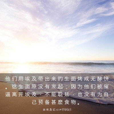 Picture 03 - 出 埃 及 记 12:39 CUVS - 他 们 用 埃 及 带 出 来 的 生 面 烤 - Bible Verse Picture