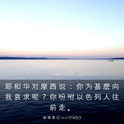 Picture 03 - 出 埃 及 记 14:15 CUVS - 耶 和 华 对 摩 西 说 ： 你 为 甚 麽 - Bible Verse Picture