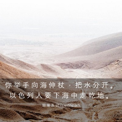 Picture 03 - 出 埃 及 记 14:16 CUVS - 你 举 手 向 海 伸 杖 ， 把 水 分 开 - Bible Verse Picture