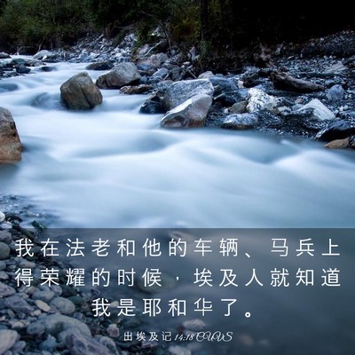 Picture 03 - 出 埃 及 记 14:18 CUVS - 我 在 法 老 和 他 的 车 辆 、 马 兵 - Bible Verse Picture