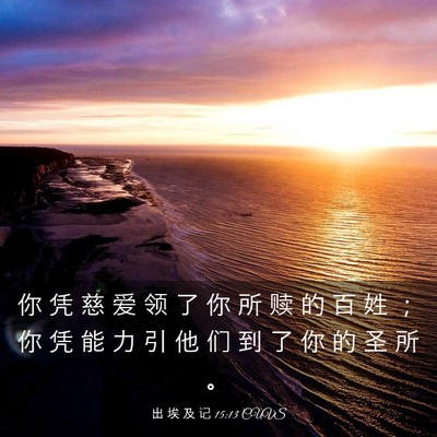 Picture 03 - 出 埃 及 记 15:13 CUVS - 你 凭 慈 爱 领 了 你 所 赎 的 百 姓 - Bible Verse Picture
