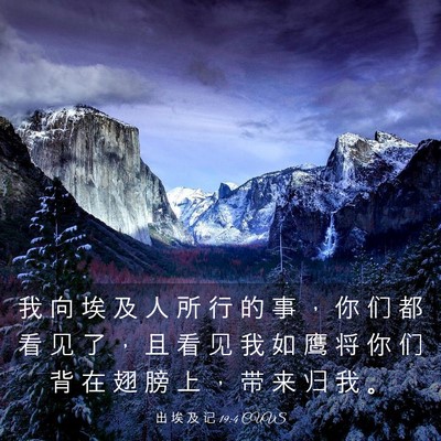 Picture 03 - 出 埃 及 记 19:4 CUVS - 我 向 埃 及 人 所 行 的 事 ， 你 们 - Bible Verse Picture