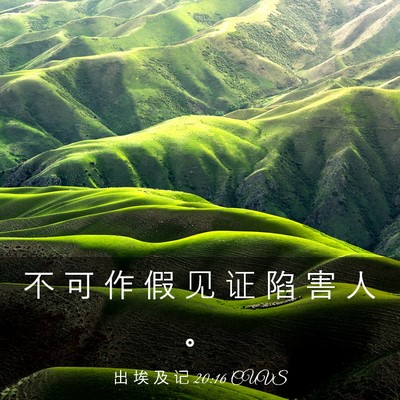 Picture 03 - 出 埃 及 记 20:16 CUVS - 不 可 作 假 见 证 陷 害 人 - Bible Verse Picture