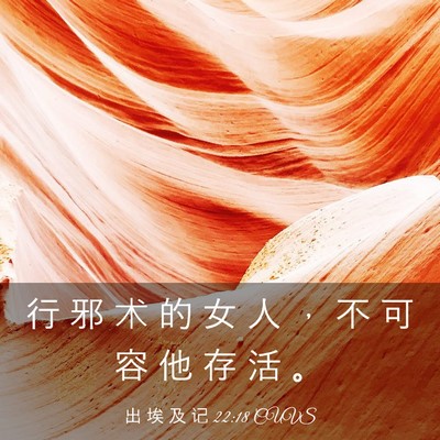 Picture 03 - 出 埃 及 记 22:18 CUVS - 行 邪 术 的 女 人 ， 不 可 容 他 存 - Bible Verse Picture