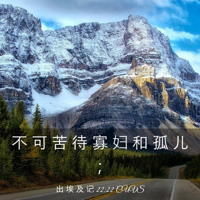 Picture 03 - 出 埃 及 记 22:22 CUVS - 不 可 苦 待 寡 妇 和 孤 儿 - Bible Verse Picture