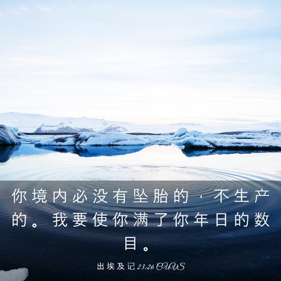 Picture 03 - 出 埃 及 记 23:26 CUVS - 你 境 内 必 没 有 坠 胎 的 ， 不 生 - Bible Verse Picture