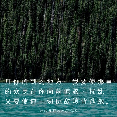 Picture 03 - 出 埃 及 记 23:27 CUVS - 凡 你 所 到 的 地 方 ， 我 要 使 那 - Bible Verse Picture