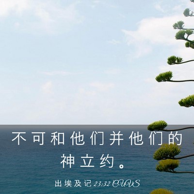Picture 03 - 出 埃 及 记 23:32 CUVS - 不 可 和 他 们 并 他 们 的 神 立 约 - Bible Verse Picture
