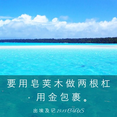 Picture 03 - 出 埃 及 记 25:13 CUVS - 要 用 皂 荚 木 做 两 根 杠 ， 用 金 - Bible Verse Picture